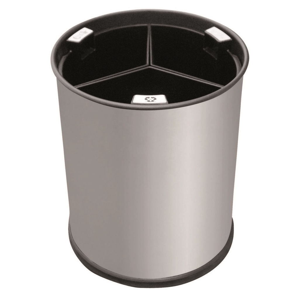 Waste basket waste management 13 l, Brushed Steel