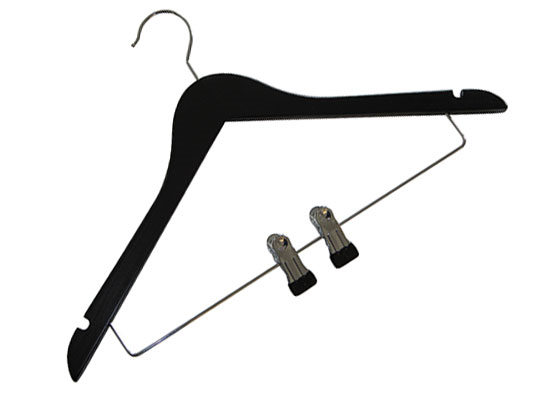 Hanger Edward with crossbar/clips 45 cm, Black