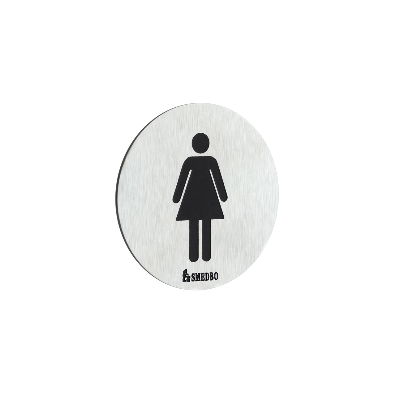 Toilet sign Ladies, Brushed Steel