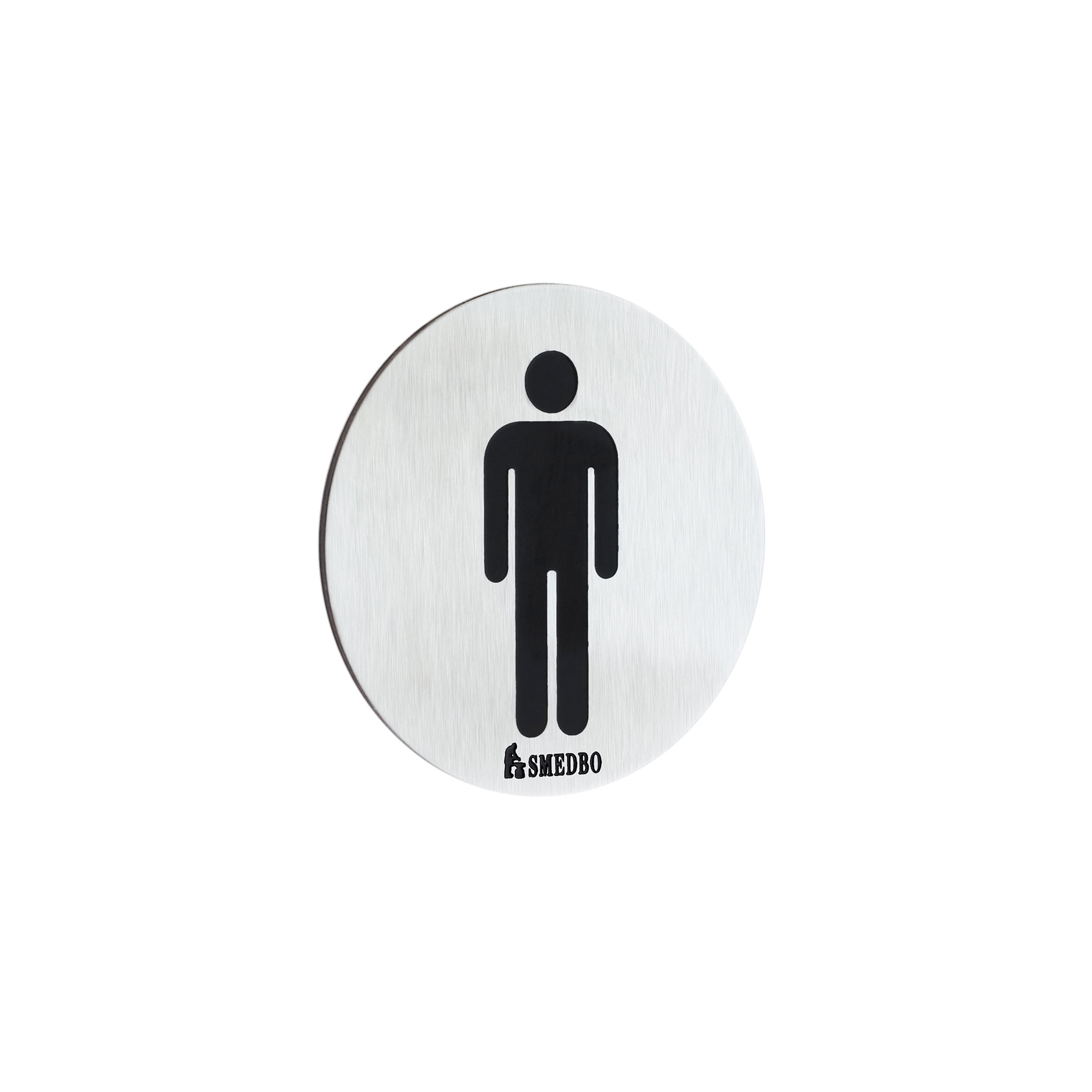 Toilet sign Mens, Brushed Steel