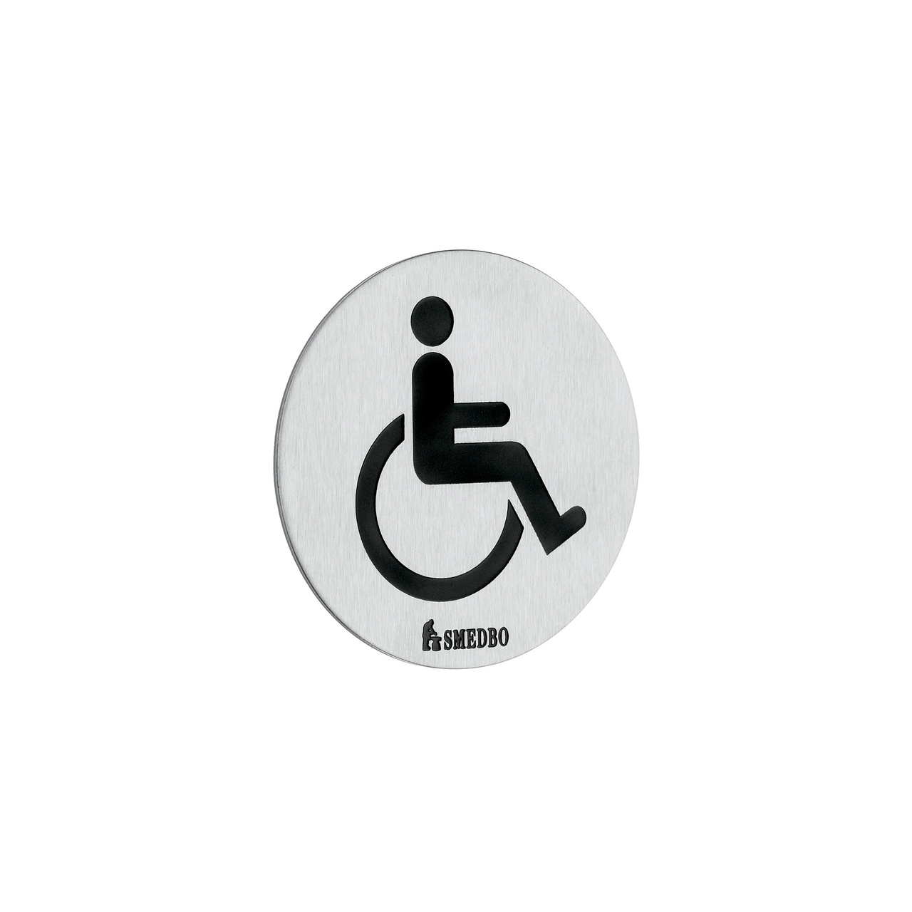 Toilet sign Handicap, Brushed Steel