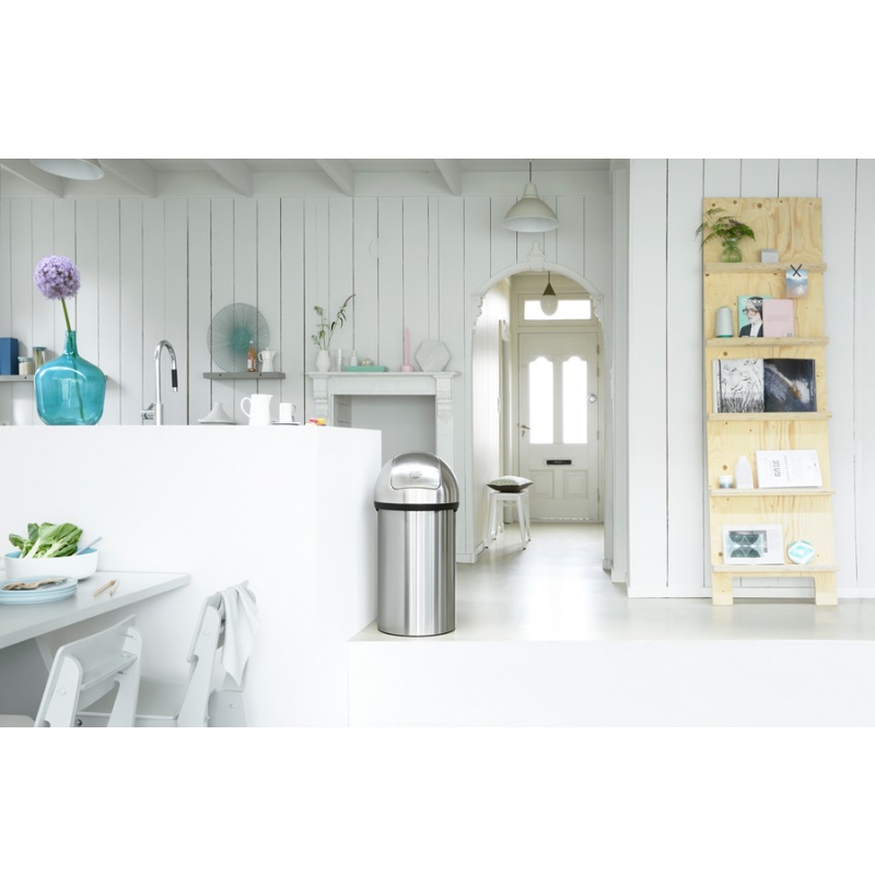 Waste bin Brabantia push bin 60 l, Matt Steel