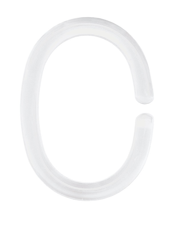 Shower curtain rings C-ring, White plastic