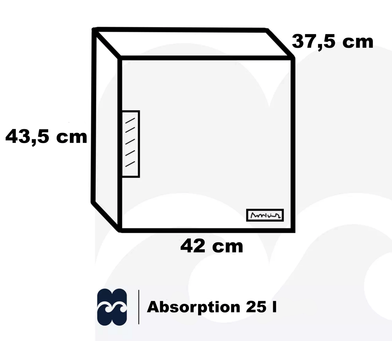 Minibar Edward Absorption 25 l, glasdörr, Svart
