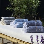 Handduk Hamam 90x180 cm, Blå/vit