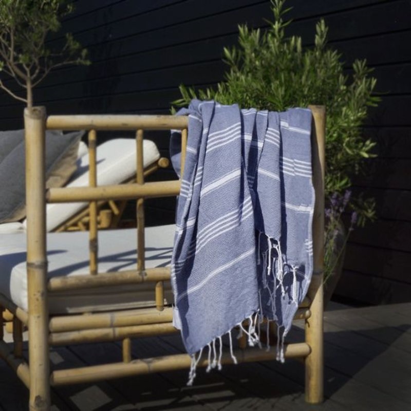 Towel Hammam 90x180 cm, Blue/white