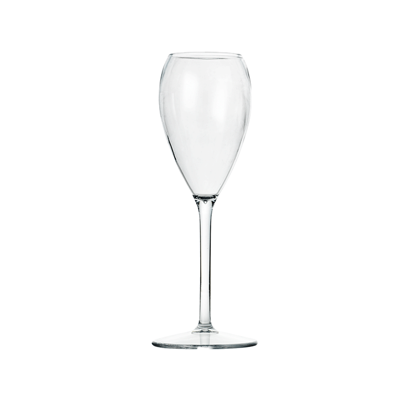 Champagne glass PET 20 cl, heat-resistant