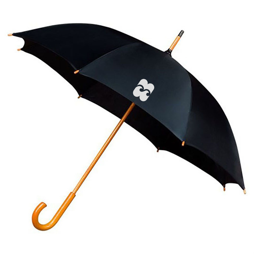 Umbrella wood with your logo 1-color print, Black