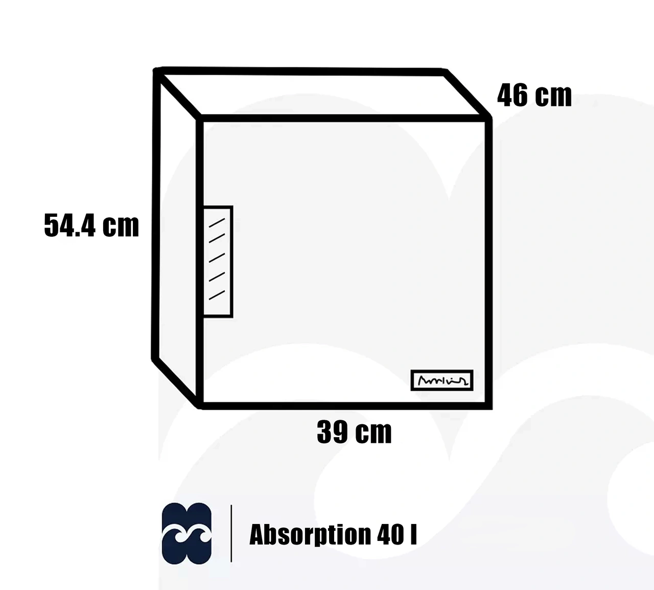 Minibar Edward Absorption 40 l, Glasdörr. Made in Italien