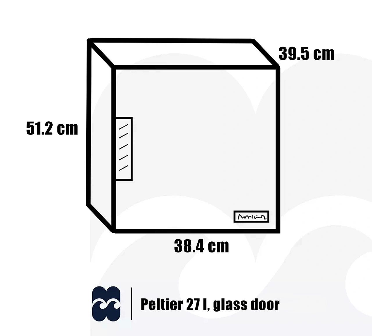 Minibar Edward Peltier 27 l, glass door, Black
