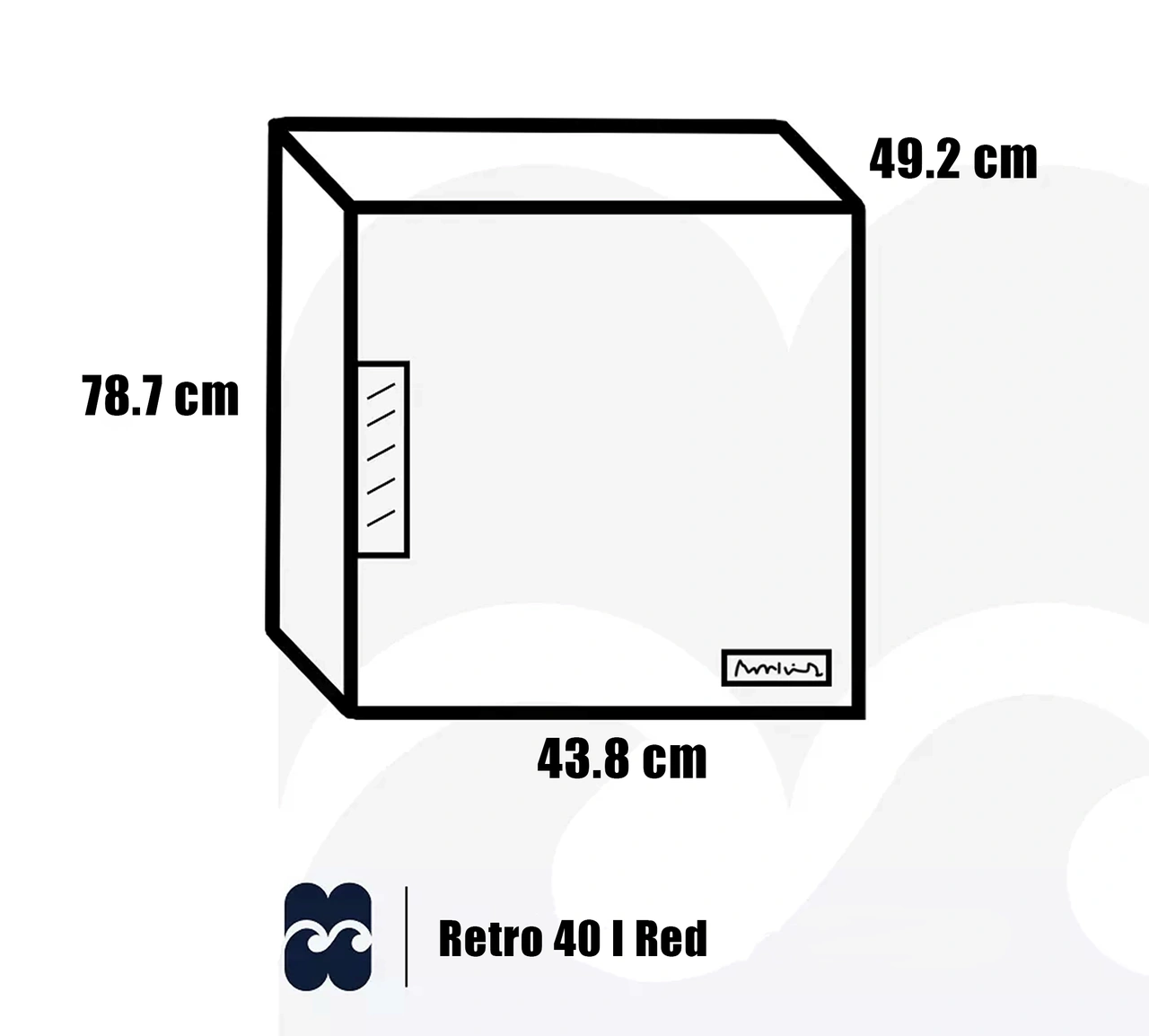 Minibar Retro 40 l, Röd